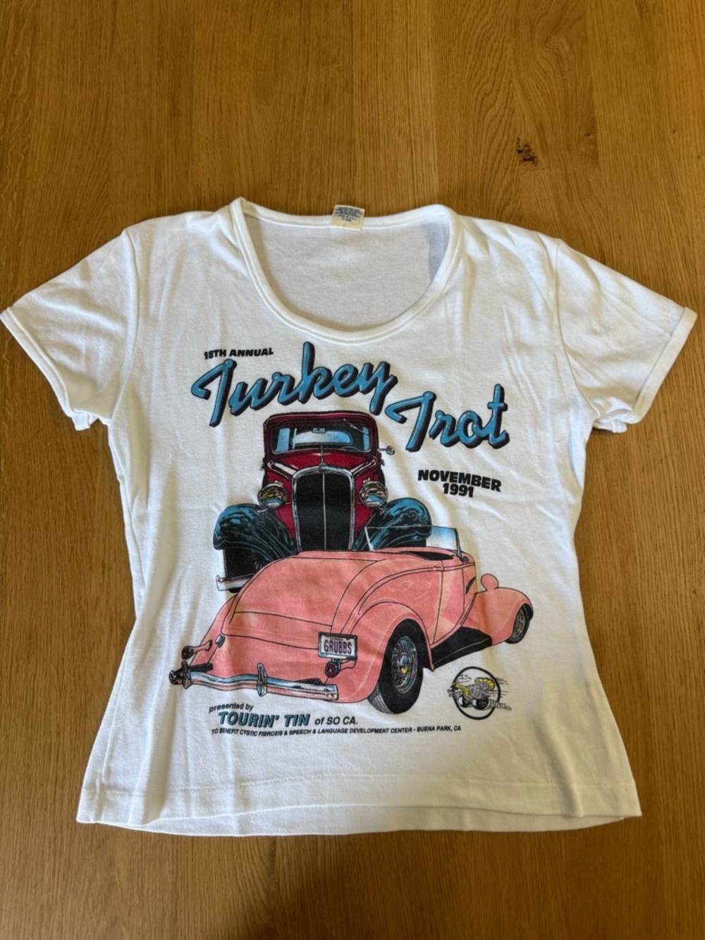 Vintage White "Turkey Trot" Graphic T-Shirt